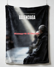 Balenciaga Moody Light Flannel Throw Blanket for Sofa and Wall Decor BA491